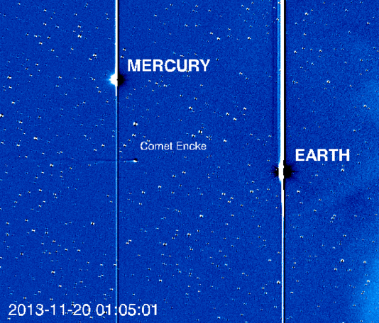 Comet ISON appeared in the higher-resolution HI-1 camera on NASA's STEREO-A spacecraft.
