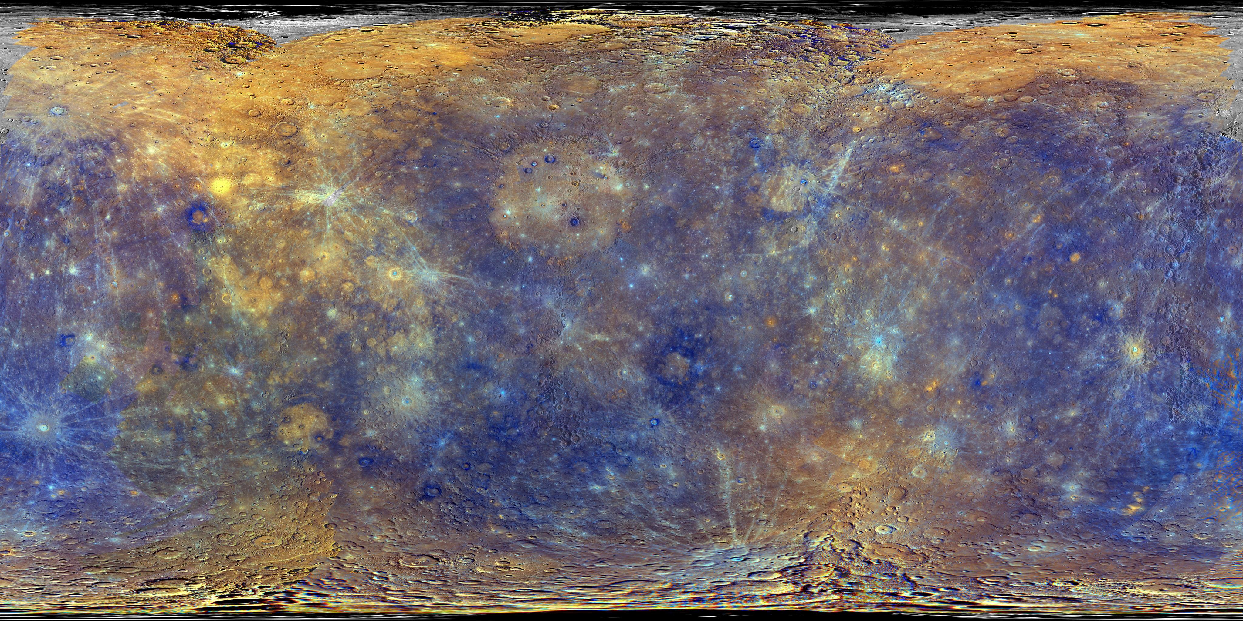 Color enhanced map of Mercury