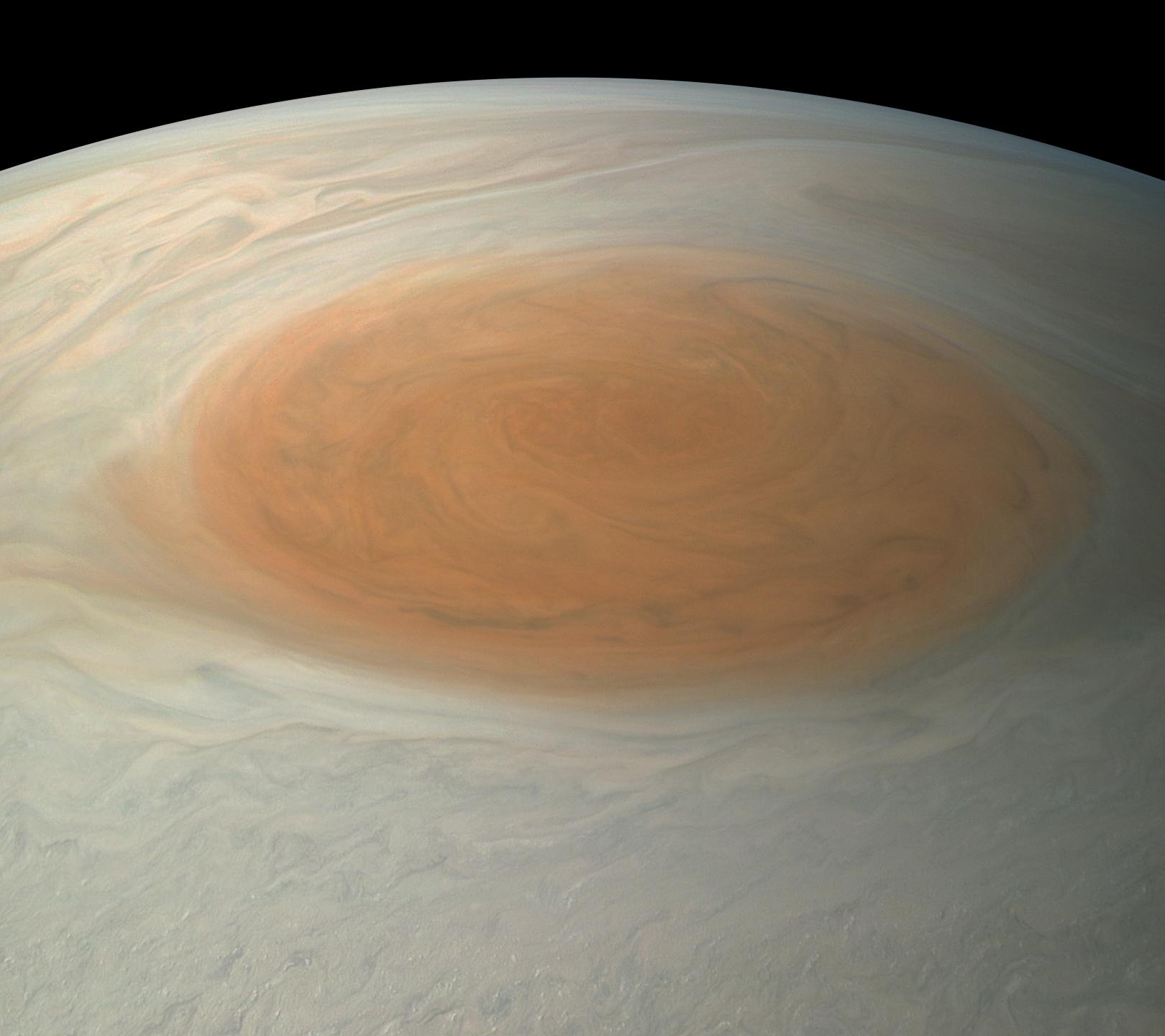 This image of Jupiter's iconic Great Red Spot (GRS) was created by citizen scientist Björn Jónsson using data from the JunoCam imager on NASA's Juno spacecraft.