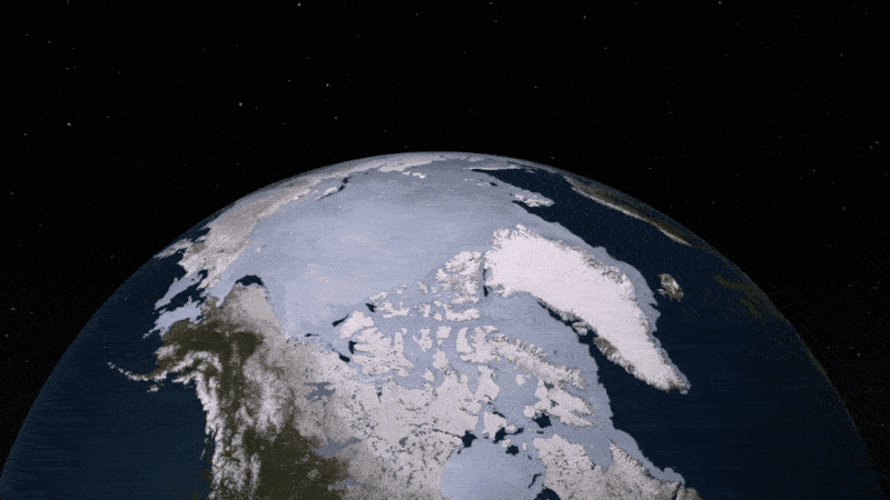 Animation showing decline in Arctic sea ice