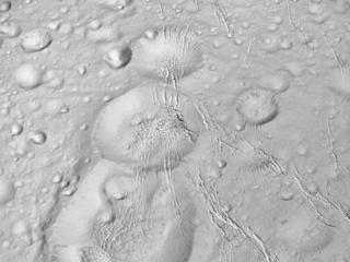 Close up view of Enceladus